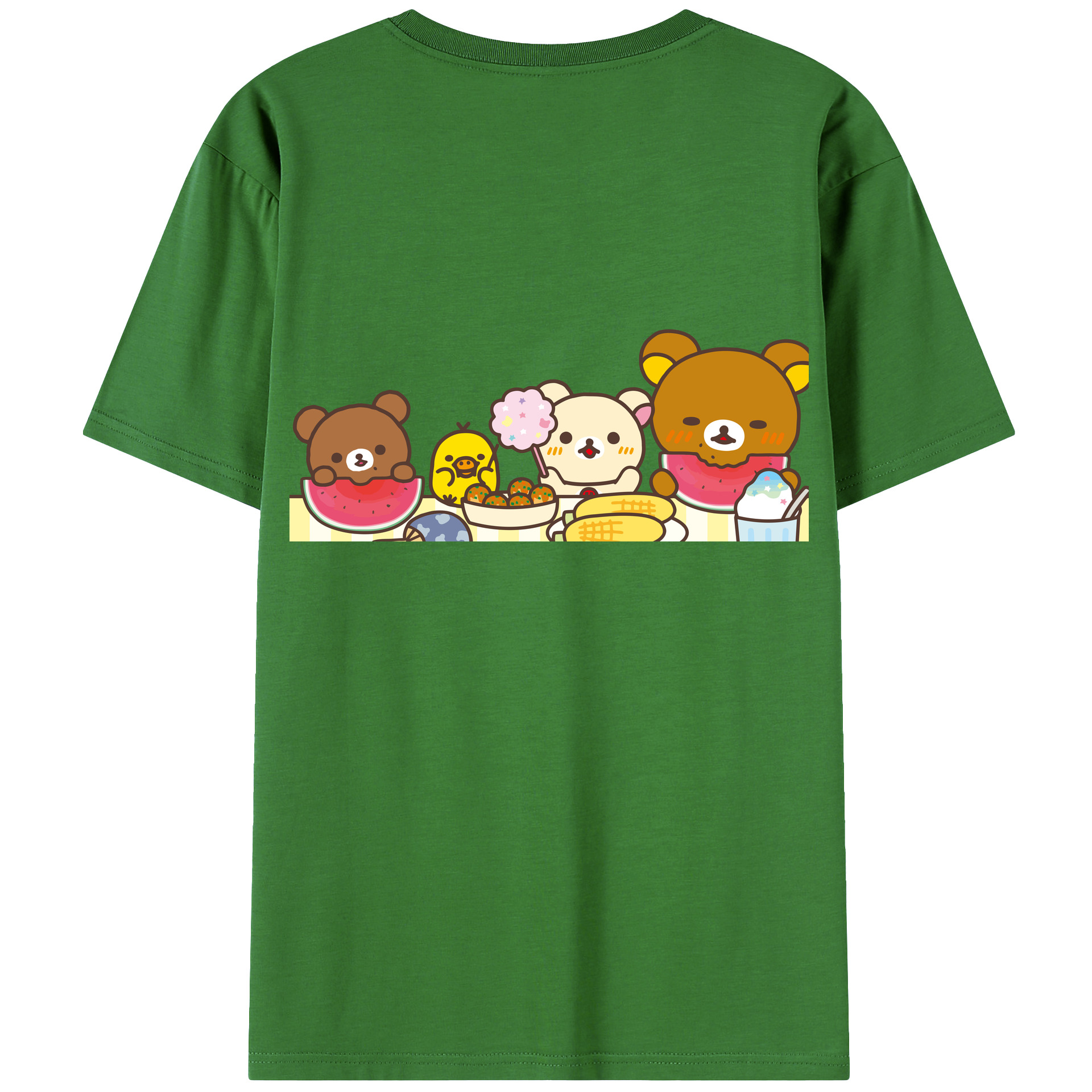（画像用） リラックマ リラックマ キイロイトリ Rilakkuma Korilakkuma Kiiroitori レディース半袖Tシャツ(バックプリント)